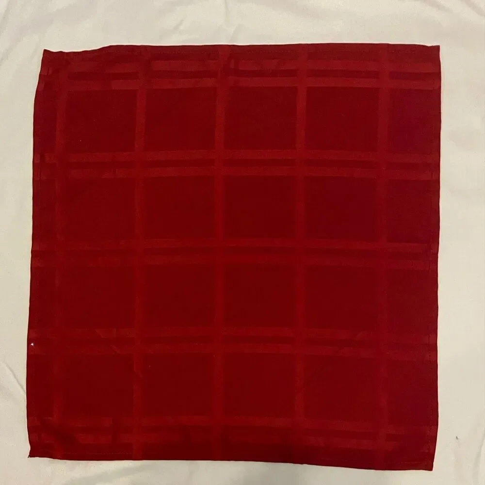 #5708 Lot of 4 Dark Red Cloth Dinner Napkins